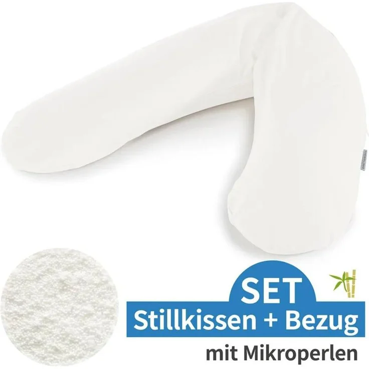Theraline Stillkissen Das Original, vielseitig einsetzbar als Still- und Seitenschläferkissen, Bezug aus 57% Bambus und 38% Baumwolle, 190 cm, maschinenwaschbar, gefüllt mit EPS Mikroperlen