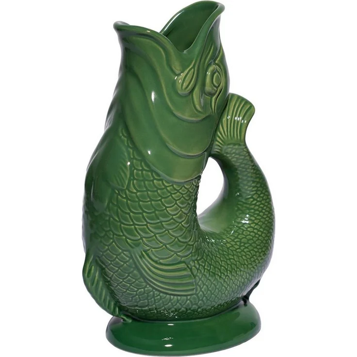Gluckigluck Wasserkaraffe, (Original Gluggle Jug aus England), mit Gluckergeräusch, handgefertigt, ikonisches Fisch-Design, 1,2 L – Bild 2