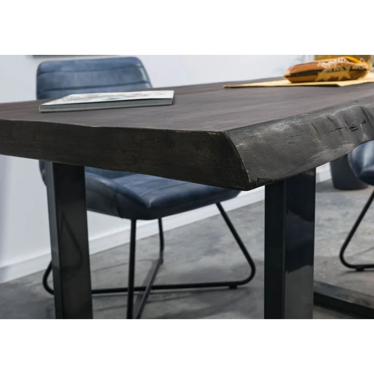 Baumtisch Mango 140x90x77 grau lackiert / U-Beine anthrazit glänzend FREEFORM 5 – Bild 6