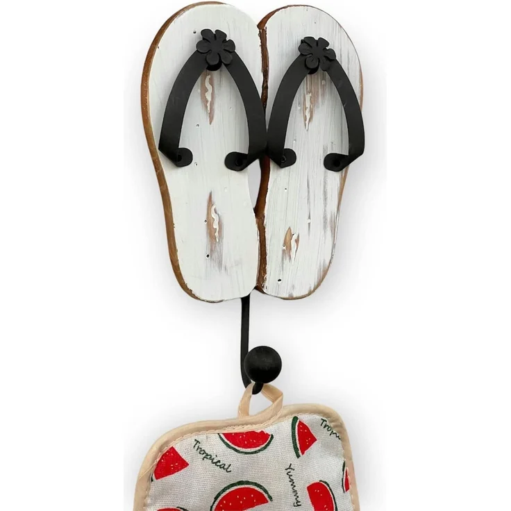 Wandgarderobe Sandalen Holz Metall Weiß Handtuchhalter MR82 Garderobenhaken Garderobe Wand Handtuchhaken Vintage Einzeln – Bild 7