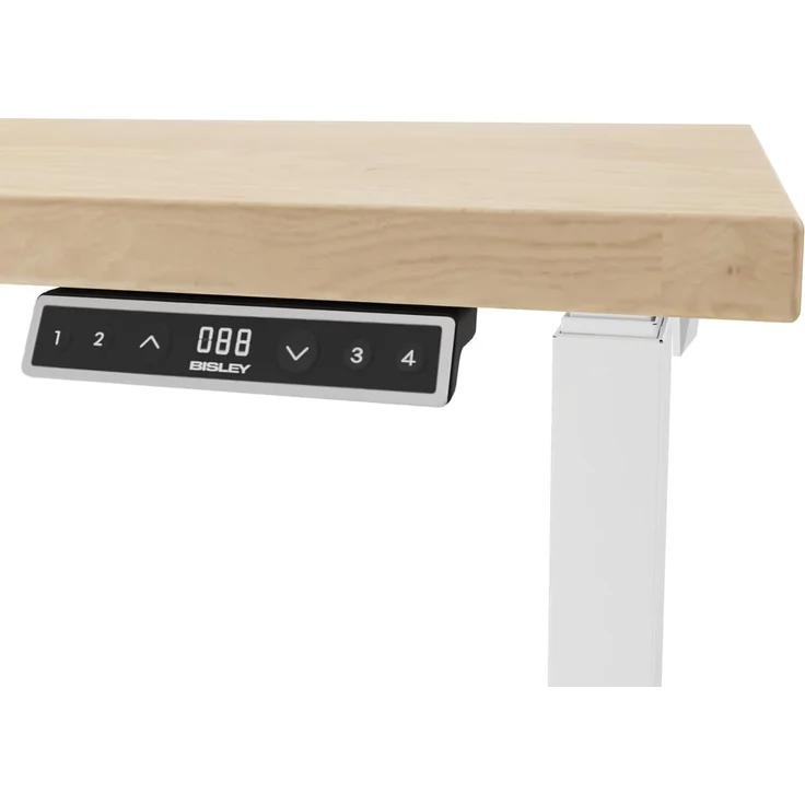 Höhenverstellbarer Schreibtisch E-WonderTech, EWT1608014, Platte 014 ahorn, Gestell 396 weiß, H 630-1280 x B 1600 x T 800 – Bild 3