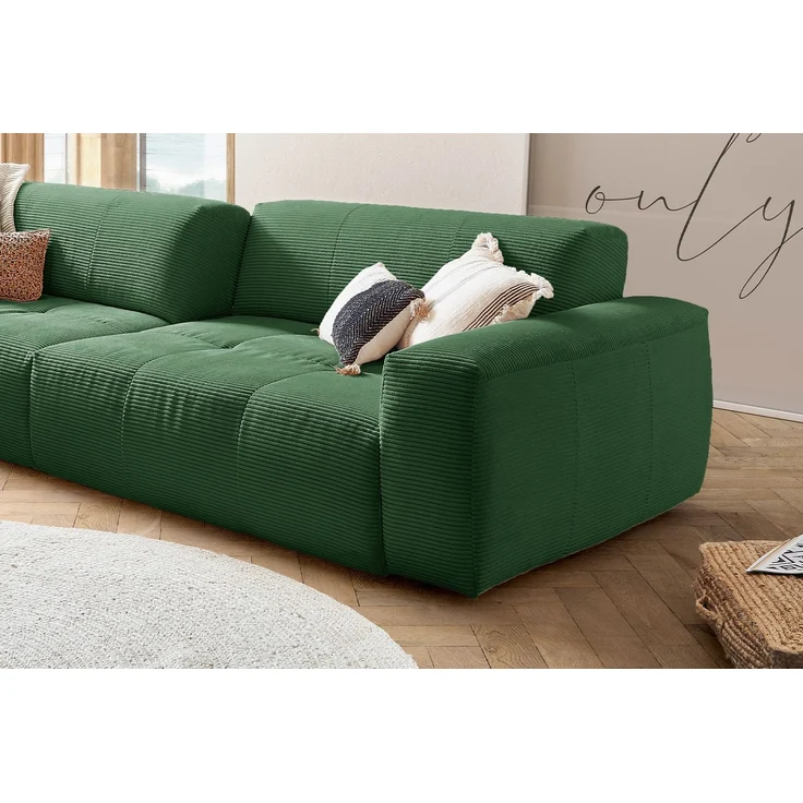 KAWOLA Big Sofa PALACE 3-Sitzer mit Sitztiefenverstellung Cord smaragd 74 x 120 x 298 cm – Bild 4