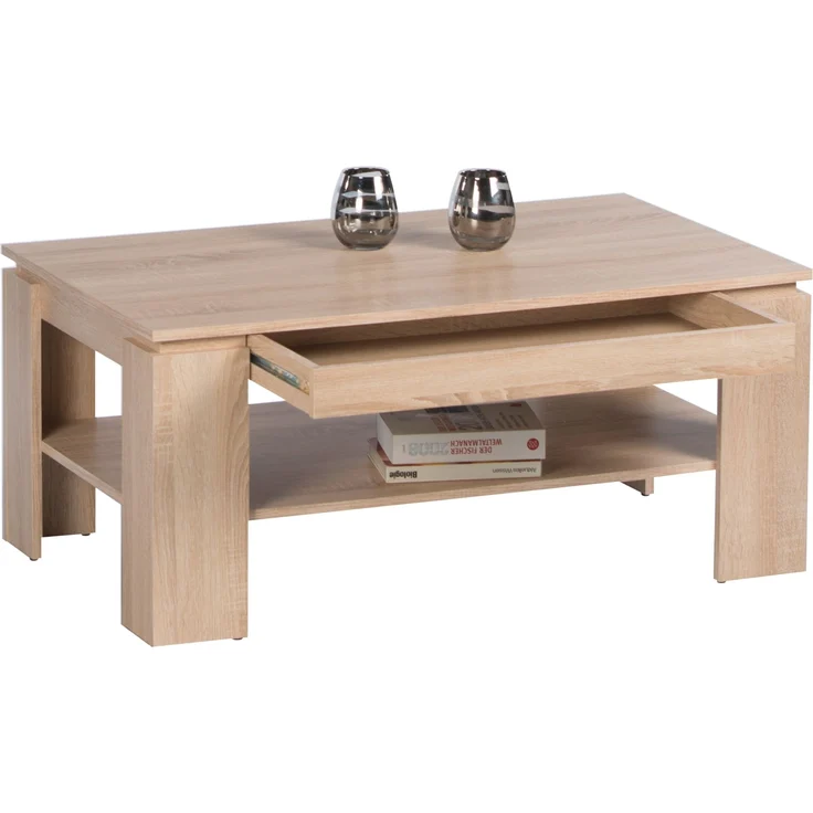 Couchtisch >Harrison< Schublade, Sonoma Eiche Dekor - 100x44x60cm (BxHxT) – Bild 2
