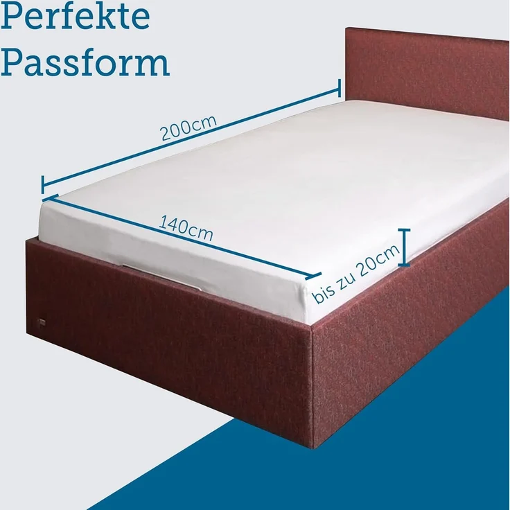 Matratzenauflage Auflage, Allergiker geeignet (Hausstauballergiker) SETEX, Molton-Köper, in 90x200 cm, Feuchtigkeitsabsorbierend – Bild 5