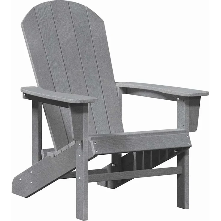 vidaXL Adirondack-Stuhl Hellgrau 82 x 74 x 92 cm HDPE 42006624 – Bild 1