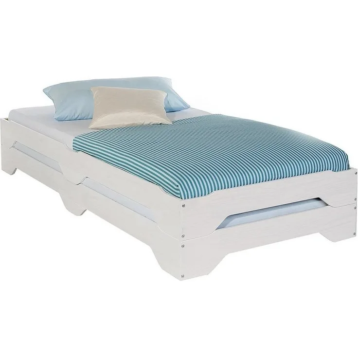 IDIMEX Funktionsbett RONNY, Strapelbett Gästebett Stapelliege Massivholzbett Set 2 Stück Kiefer ma