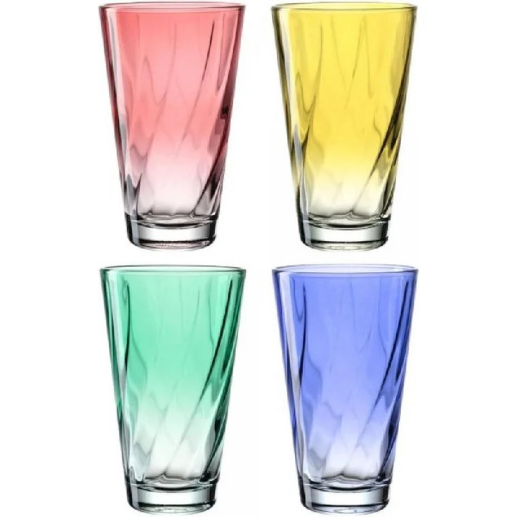 LEONARDO Gläser-Set Trinkglas, TWIST, 300 ml, farbig sortiert, 4er-Set, 4-tlg, Glas, Longdrinkbecher, spülmaschinengeeignet – Bild 5