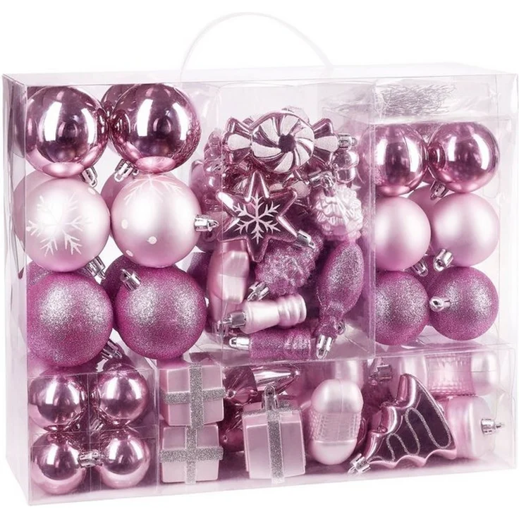 BRUBAKER Weihnachtsbaumkugel 77-teiliges Weihnachtskugel-Set, Christbaumschmuck aus Kunststoff, Weihnachtsdekoration Baumkugeln – Bild 4