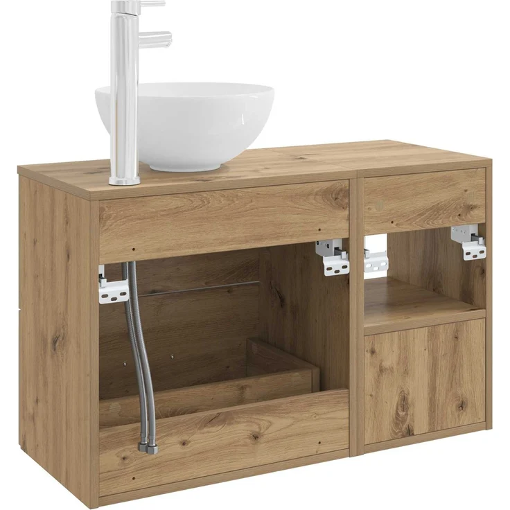 vidaXL Badezimmerschrank-Set 2 stk. Artisan-Eiche 79,5 x 35 x 80 cm 3403871 – Bild 6