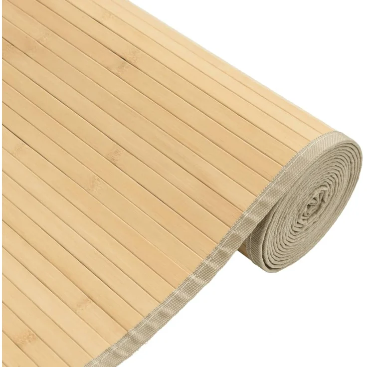 vidaXL Teppich Rechteckig Hell Natur 80x100 cm Bambus 376903 – Bild 4