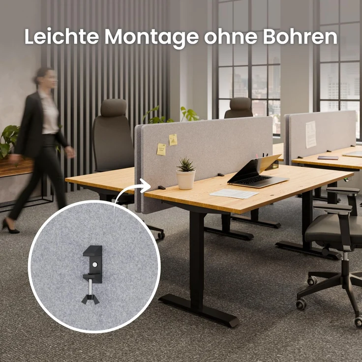 Ergotopia Focus Pure Schreibtisch Trennwand – Bild 5