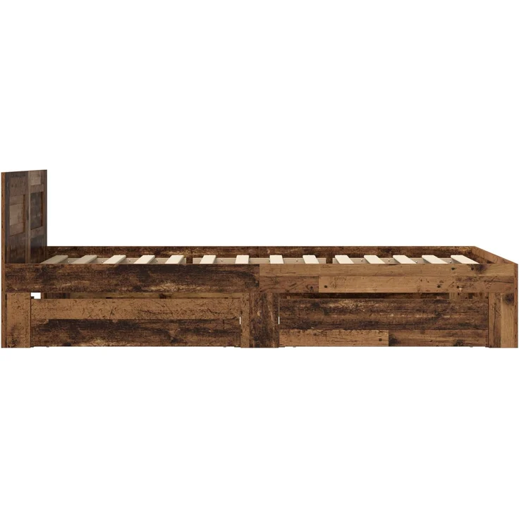vidaXL Bettrahmen mit Schubladen 2 stk. Altholz Holzwerkstoff 3429680 – Bild 6