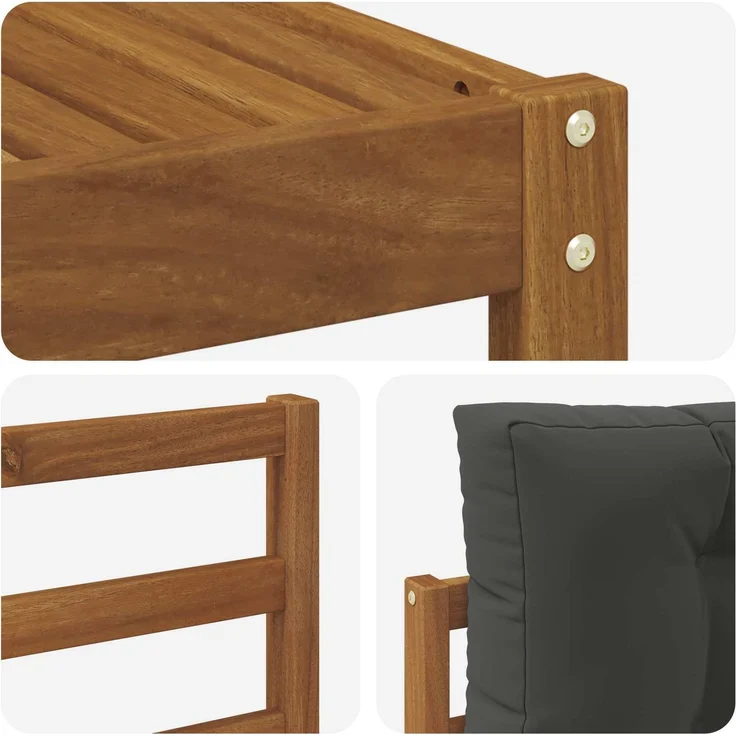 vidaXL Outdoor-Sofagarnitur 4 stk. 4-Sitzer Natur und Anthrazit 3367390 – Bild 5