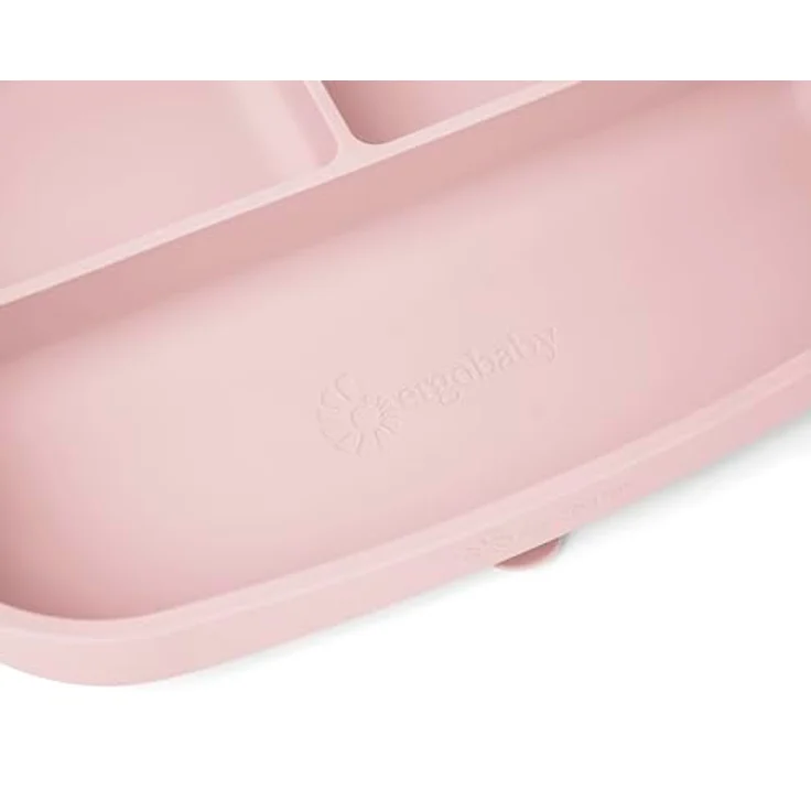 Ergobaby Kindergeschirr-Set Deluxe für Babys und Kleinkinder ab 6 Monaten, Baby Geschirrset mit 2 Bechern, Tablett, Lätzchen und Besteck, ohne BPA, PVC und Phthalaten, Blush Pink – Bild 4