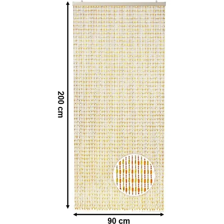 Kobolo Türvorhang Dekovorhang ORANGE Kunststoff orange und gelb (1 St), Ösen – Bild 3