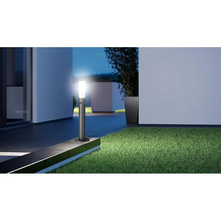 LED-Wegeleuchte GL 65 S, Gartenleuchte mit 180° Bewegungsmelder, Aluminium, Opalglas, 8,7 W, Softlichtstart, Nachtlicht – Bild 2