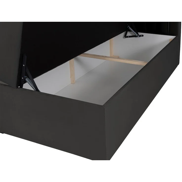Selsey 'Daissy' Boxbett 140×200 mit Matratze und Topper, Samt, Dunkelgrau – Bild 9