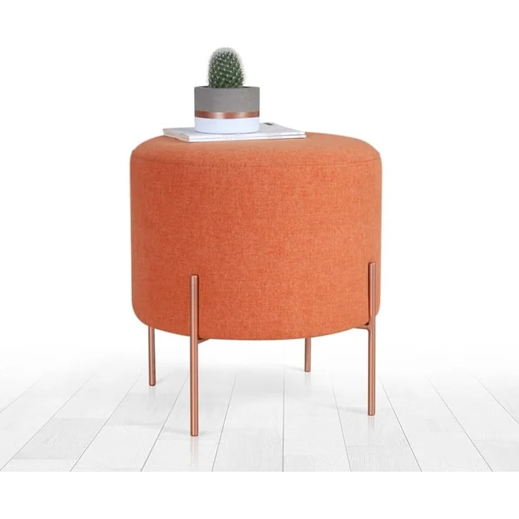Hanah Home 'Copper 42 - Orange' Pouffe, Orange, 40 x 42 x 40 cm – Bild 2