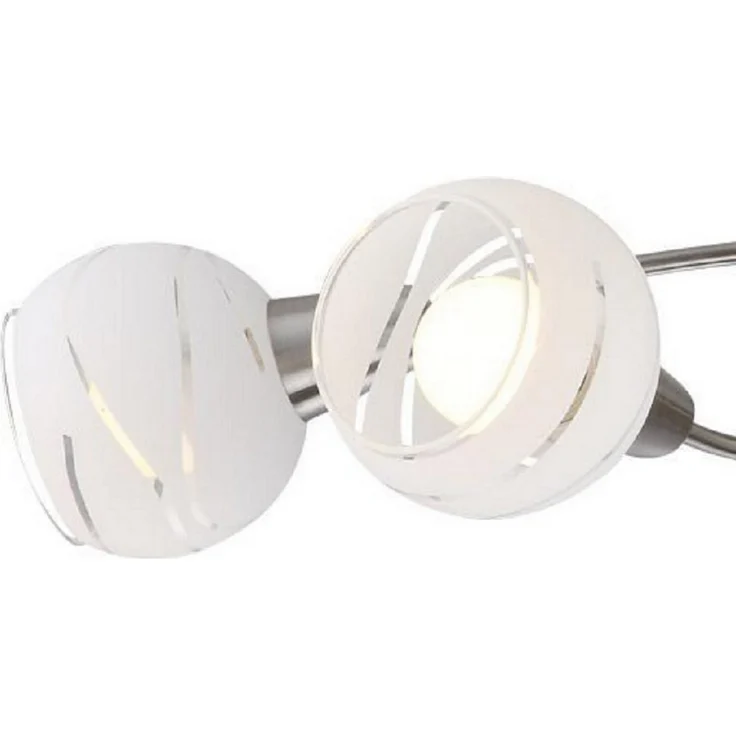 TRANGO LED Deckenleuchte, Dimmfunktion, 4-flammig 1001-42SD Deckenleuchte OLIVIA inkl. 4x 3-Stufen dimmbar LED Leuchtmittel 3000K warmweiß I Deckenlampe in Edelstahl-Optik mit Design Gläsern, Deckenstrahler, Wohnzimmer Lampe, Spots – Bild 2