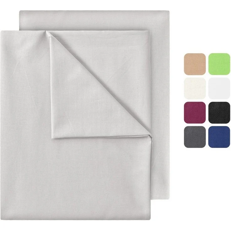 GREEN MARK Textilien Betttuch gewebtes Leintuch Betttuch, 100% Baumwolle, Gummizug: ohne, (1 Stück), weich und pflegeleicht, viele Variationen, 150x250 cm, Silber grau – Bild 2