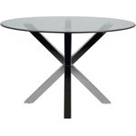 ebuy24 Helium Couchtisch, Grau, mit Glasplatte und Chromgestell, 82x40x82 cm, modern und funktional für das Wohnzimmer