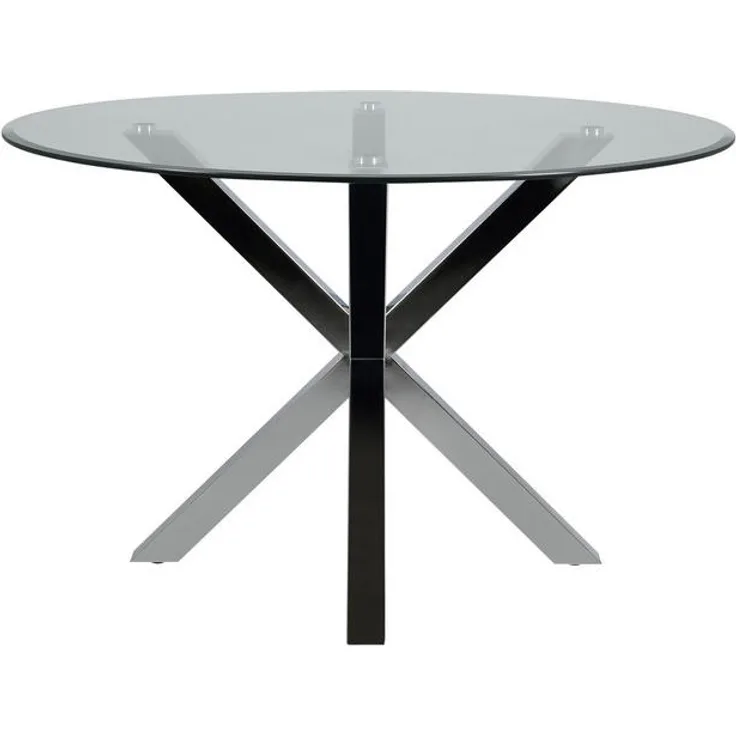 ebuy24 Helium Couchtisch, Grau, mit Glasplatte und Chromgestell, 82x40x82 cm, modern und funktional für das Wohnzimmer