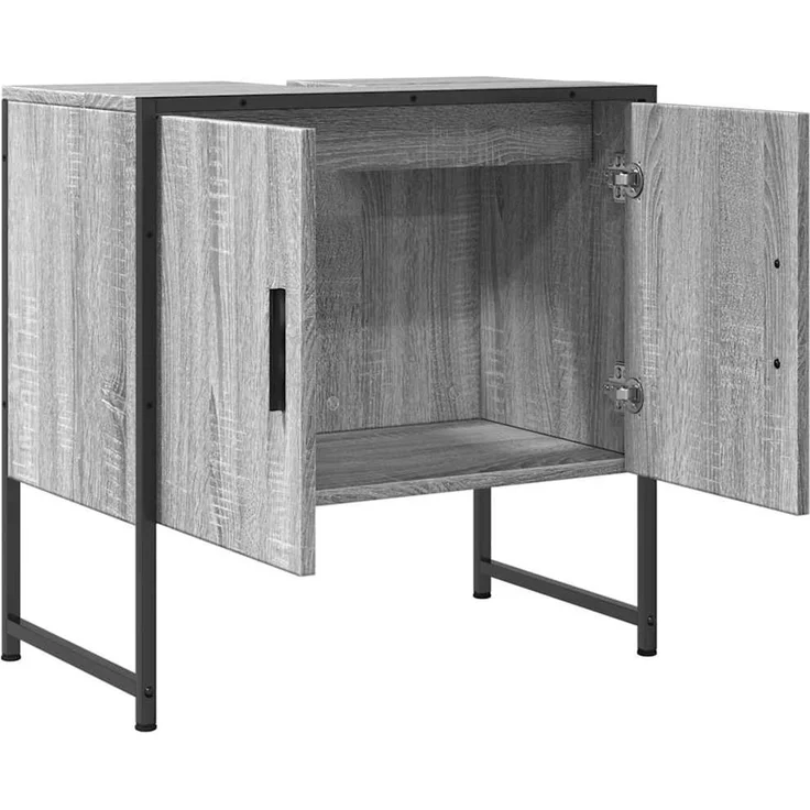 Waschbeckenunterschrank, Badschrank, Unterschrank Grau Sonoma 60x33x60 cm Holzwerkstoff j143p – Bild 6