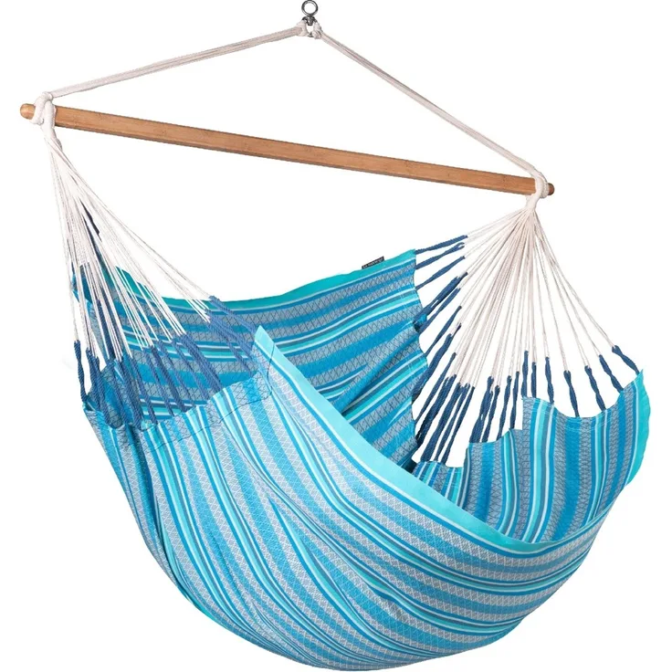 La Siesta Hängesessel Kingsize HABANA azure blau aus Bio-Baumwolle Hängestuhl Hängematte