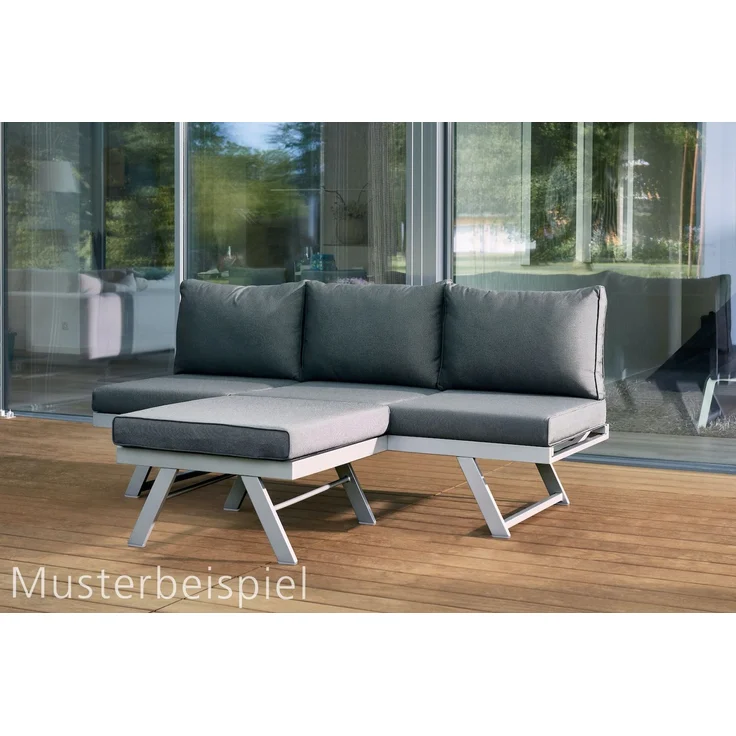 Sieger Auckland Lounge/Liege mit Polyesterbeschichtung, Aluminium Graphit 204 x 81 x 72 cm – Bild 5