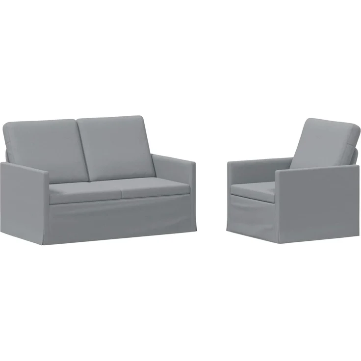 vidaXL Sofa-Set 2 pcs Hellgrau Stoff 3433134 – Bild 1