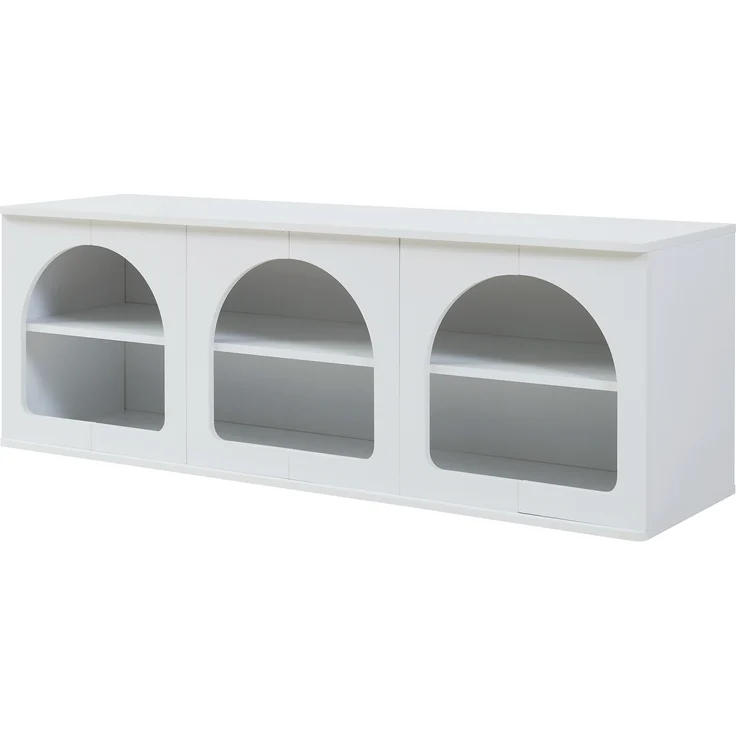 Fernsehtisch Trorhun 140x38x48 cm Weiß [en. casa] – Bild 3