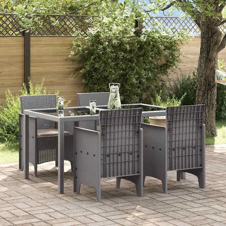 vidaXL Gartenstuhl 4 pcs Hellgrau 53 x 49 x 85 cm Polypropylen 847484 – Bild 1