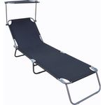 VCM Sonnenliege Dach 917008 Anthrazit L. 185 x H. 24 x B. 55 cm