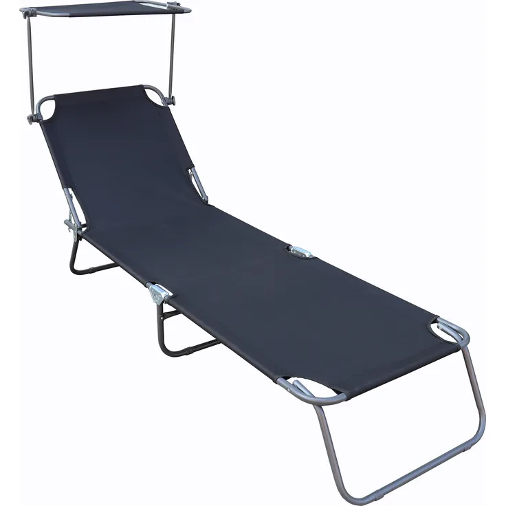VCM Sonnenliege Dach 917008 Anthrazit L. 185 x H. 24 x B. 55 cm