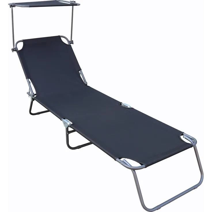 VCM Sonnenliege Dach 917008 Anthrazit L. 185 x H. 24 x B. 55 cm – Bild 1