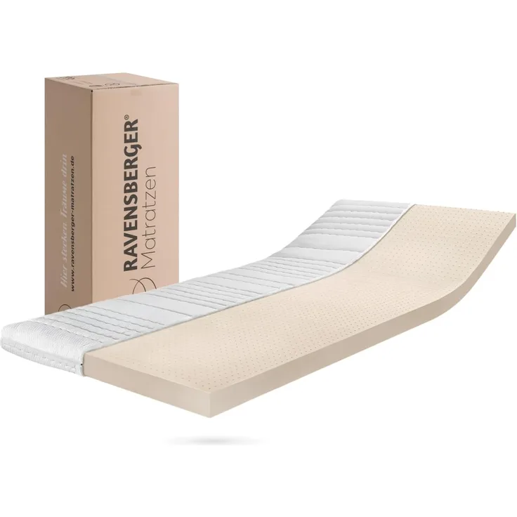 Matratzenauflage Latextopper Natura-LUX H2/3 (RG 75) 80 x 200. RAVENSBERGER Matratzen, 80x200 cm mit Baumwoll-Doppeltuch-Bezug