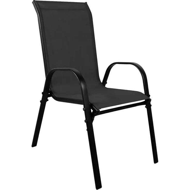 8 Stk. XL Stapelstuhl Metall schwarz Textilen Farbe schwarz – Bild 2