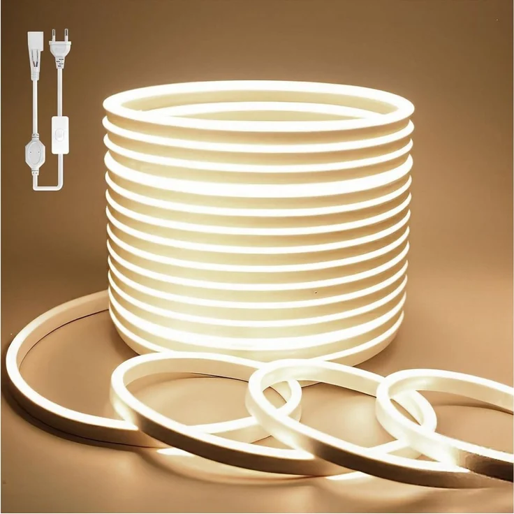 Athlix LED-Streifen Neon COB Streifen Weiß LED Strip, Wasserdicht Innen Außen, IP65 Wasserdicht, 120 LEDs pro Meter, zuschneidbar – Bild 1