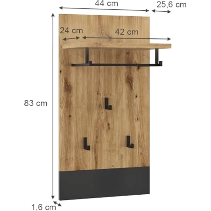 Wandgarderobe Selena Anthrazit 44 x 83 cm Vicco – Bild 4