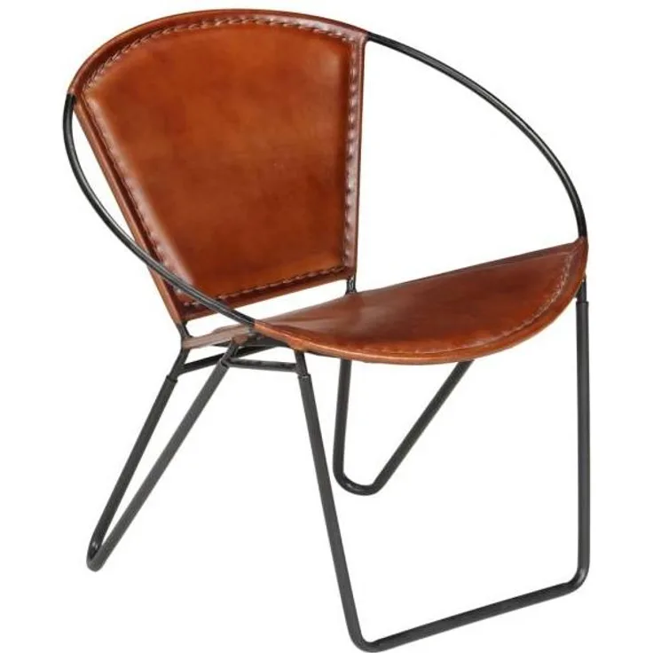 vidaXL Sessel Braun Echtleder [246367]