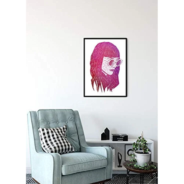 Komar Grid Pink Wandbild, modernes Wandbild im geometrischen Design, Poster ohne Rahmen, Größe: 50 x 70 cm, hochwertiger Fotodruck auf seidenmattem Premium-Papier – Bild 4