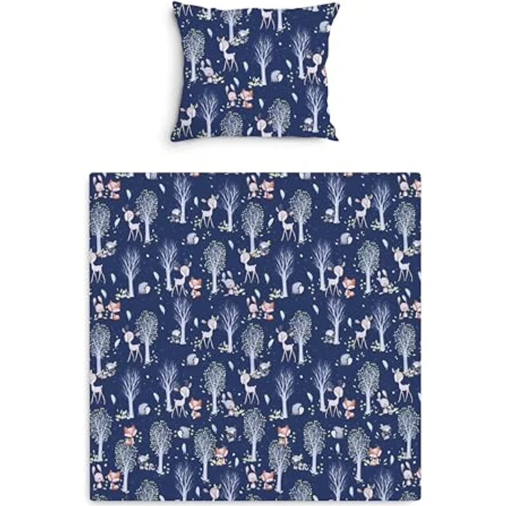 Amilian Babybettwäsche Kinderwagenset - 2tlg. Kinderbettwäsche - 80x80cm + 35x40cm, 100% Baumwolle, 2 teilig, Bettwäscheset für Kinderwagen, Wiege, Babybett - Baby Bettwäsche – Bild 2