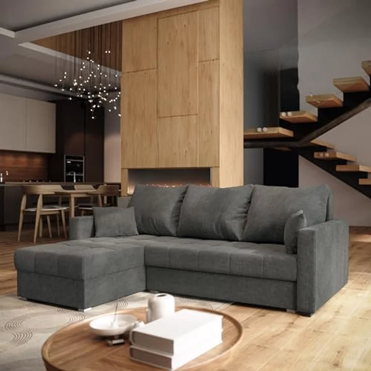Masseno Ecksofa NIDA mit Schlaffunktion L-Form, Sofa mit Bettkasten – Bild 3