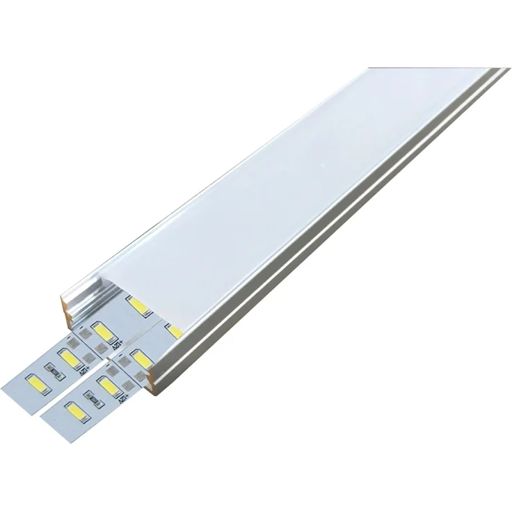 2m LED Alu Profil Alu Schiene Profil Alu Schiene LED Kanal mit Milchglas Abdeckung Extra Breit 20mm 30mm Hoch – Bild 2