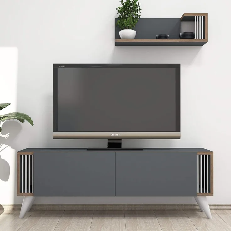 Homemania TV-Schrank Nicol 120 x 31 x 42 cm Anthrazit