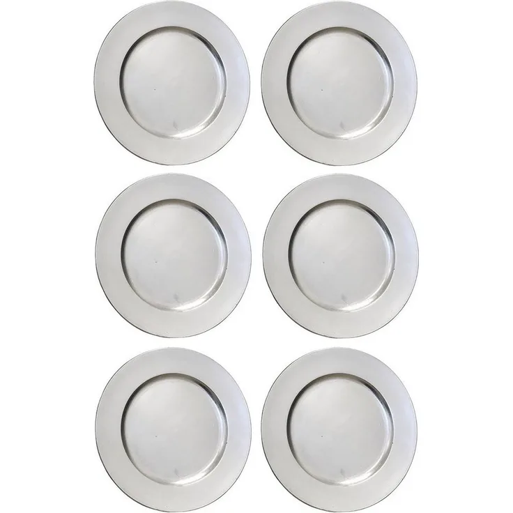 Annastore Platzset 6 x Platzteller aus herrlich schimmerndem Melamin Ø 33 cm - Dekoteller, Unterteller wiederverwendbar Dekoteller