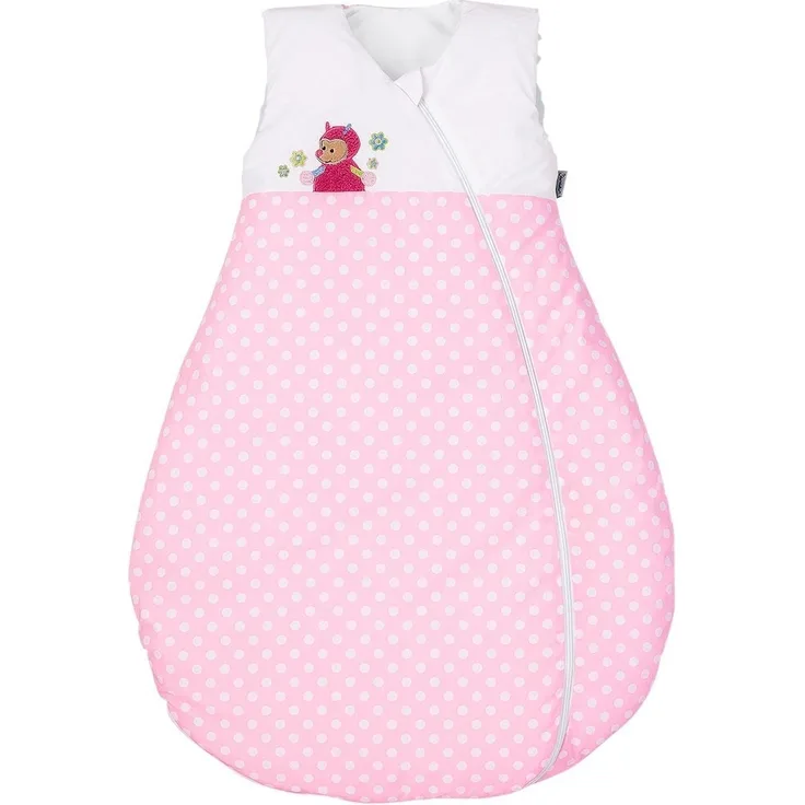 Sterntaler Schlafsack für Kleinkinder, Ganzjährig, Wärmeregulierung, Reißverschluss, Größe: 70, Katharina, Rosa/Weiß