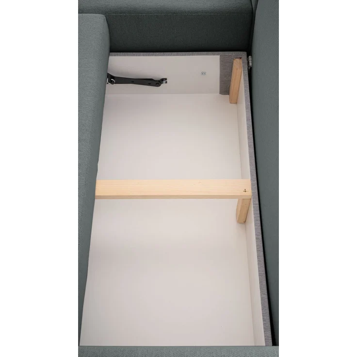 Selsey 'Kassian' Ecksofa mit Schlaffunktion und Bettkasten, grau, links – Bild 9