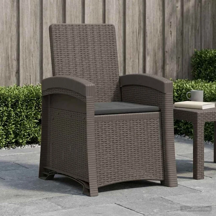 vidaXL Liegesessel Garten Rattan-Optik Hellgrau und Anthrazit PP 8012013 – Bild 1