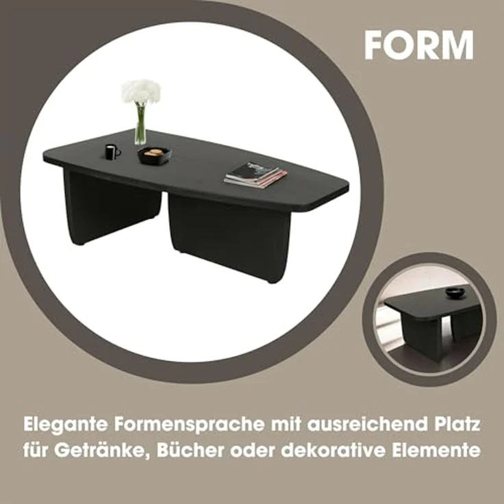 byLIVING Couchtisch Bolt (1-St), Freiform Tisch in Akazie Massivholz schwarz lackiert, 25mm Tischplatte – Bild 5
